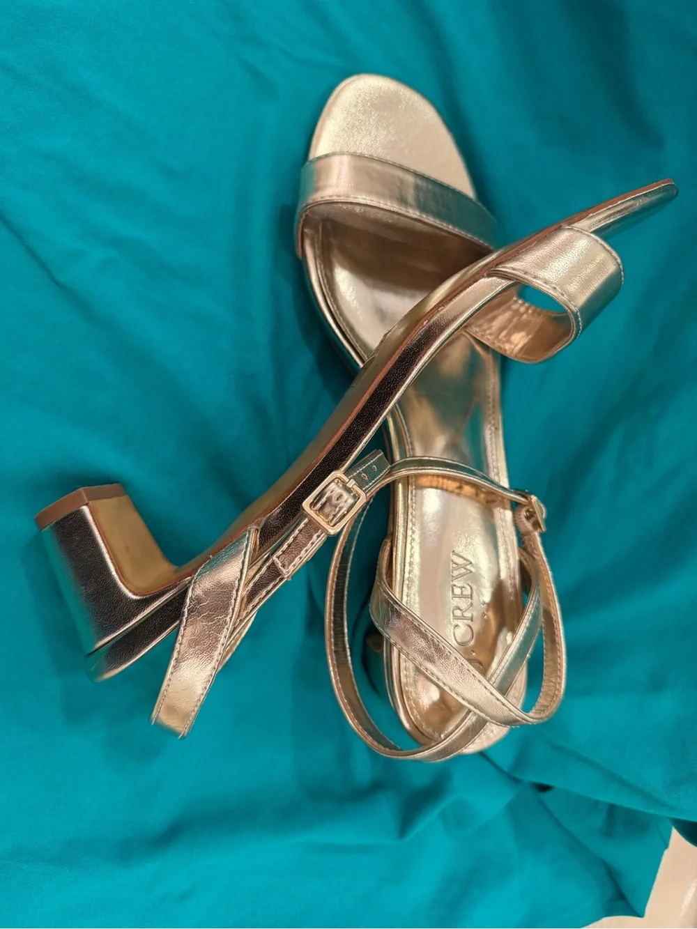 J. Crew Metallic Rose Gold Strappy Sandals